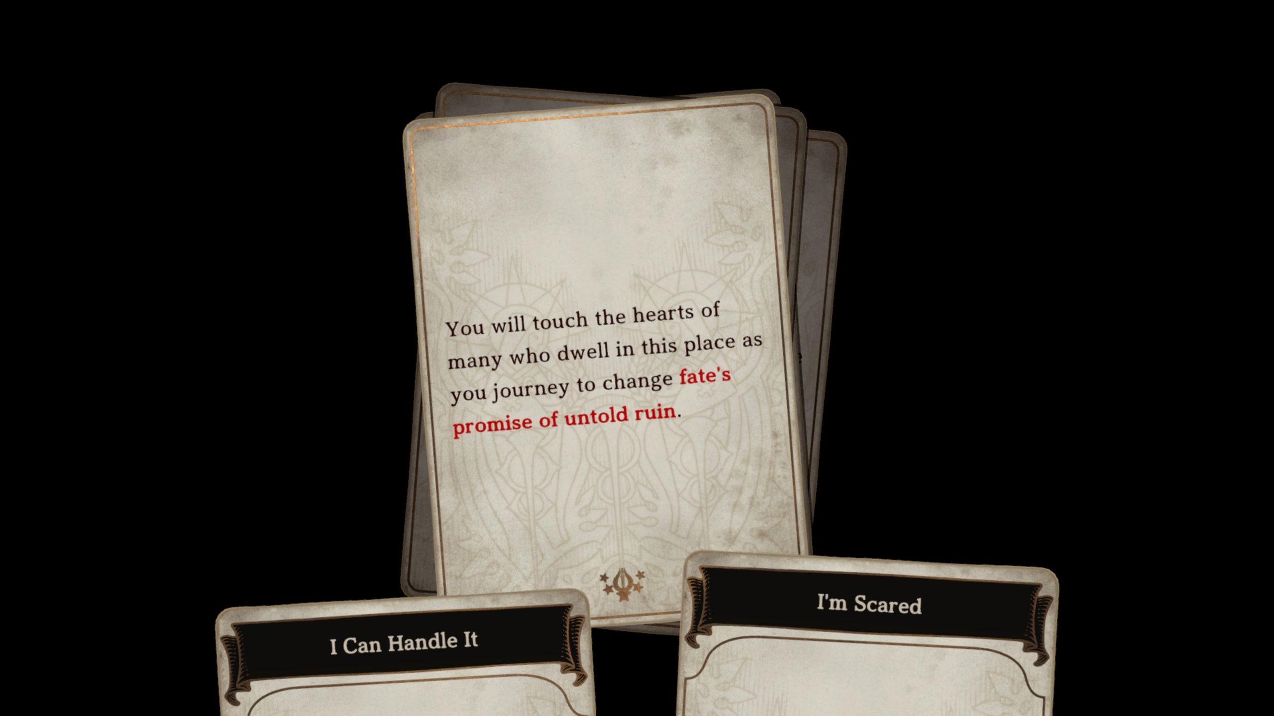 Cards detailing story choices for those wanting to dive in