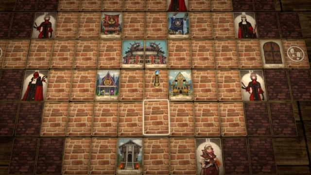 A town with characters spread out and shops for the player to access.