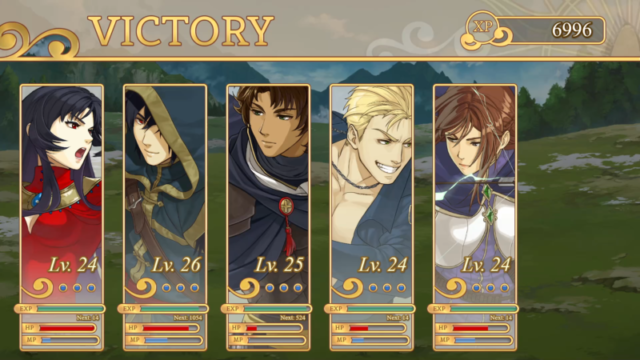 Battle menu victory screen